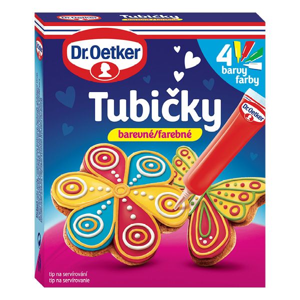 Tubičky barevné 4 barvy 76g