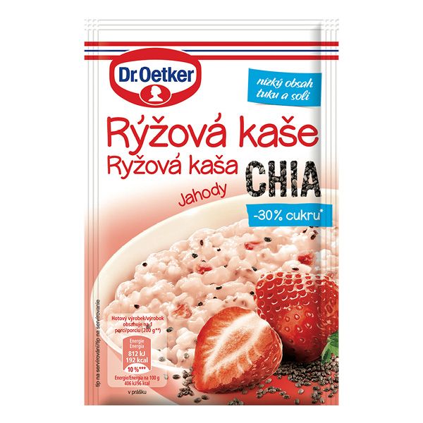 Rýžová kaše Jahody, CHIA 50g